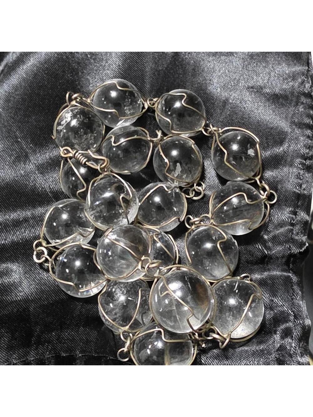vintage Clear Quartz Wire Wrapped Beaded Necklace #boho pools of lights